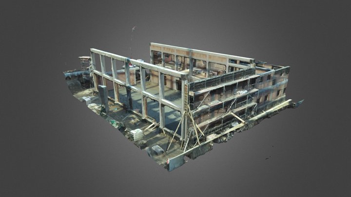 Photorealistic Construction Site of a Gym Hall 3D Model