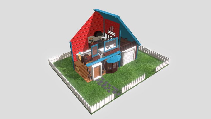 House (Inside) (2k Texture) 3D Model