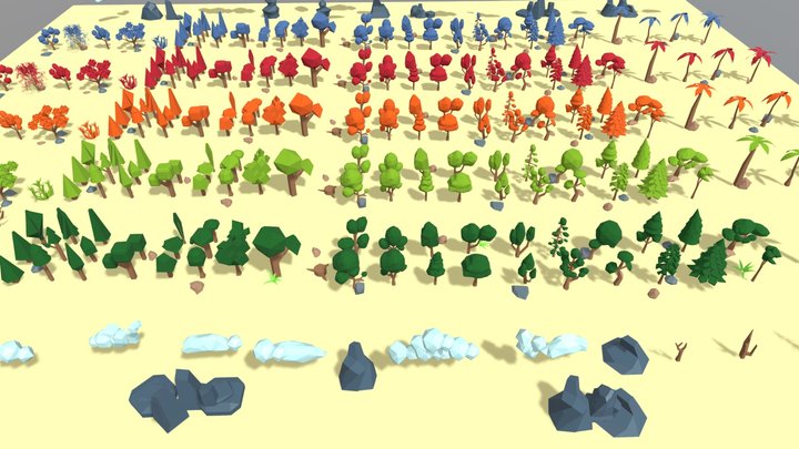 Polygon Tree Pack 3D Model