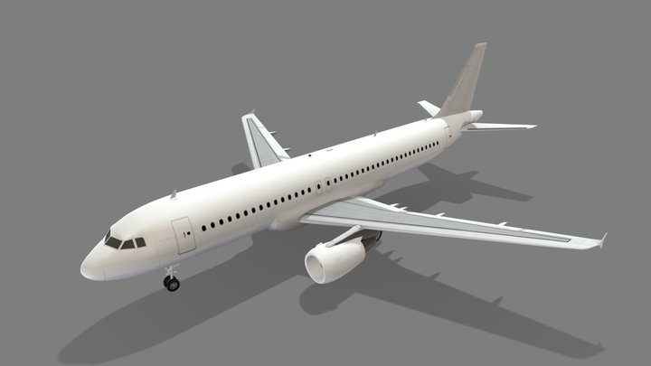 Airbus A320 static sharklets 3D Model