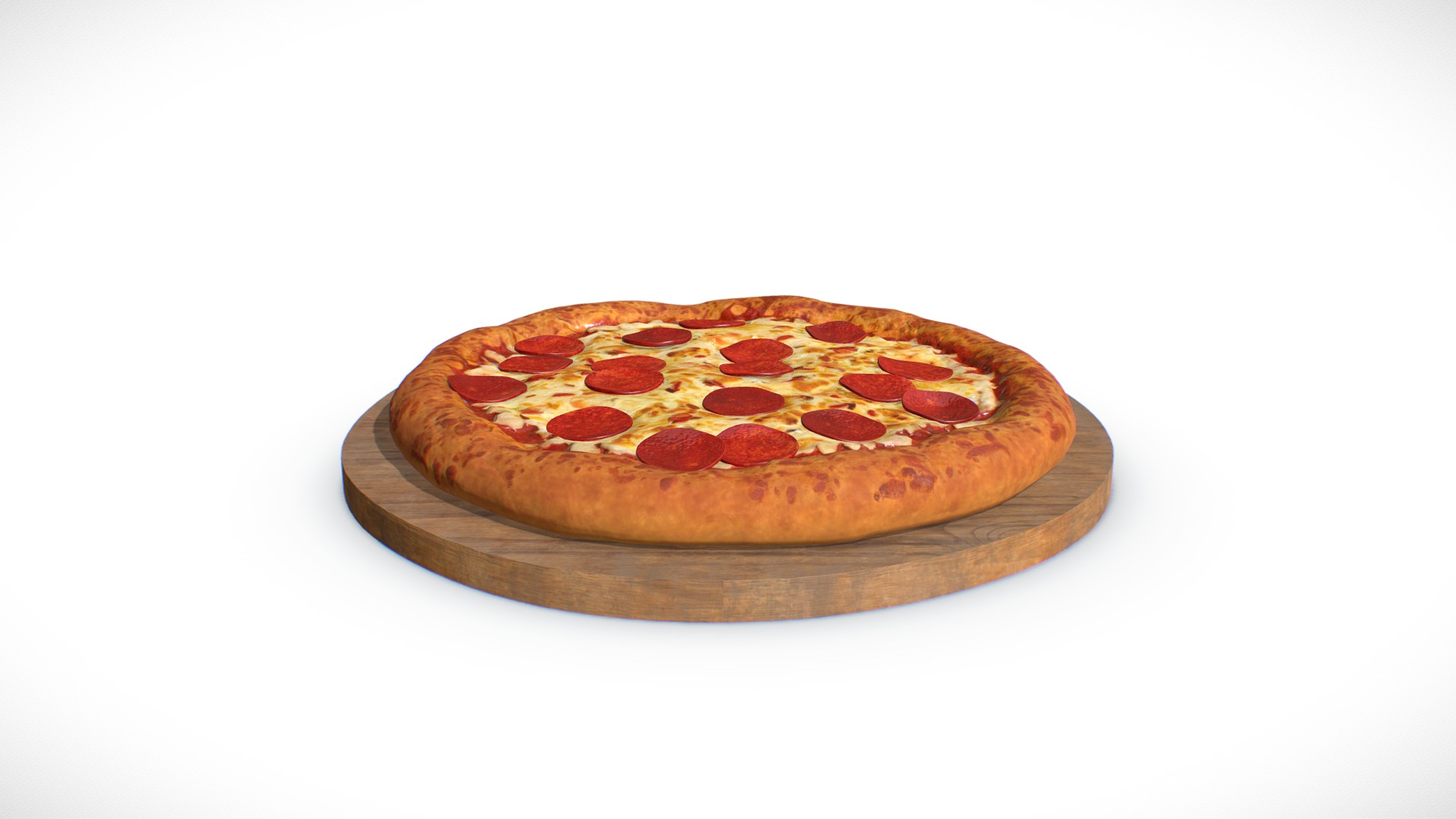3D model Food Series #4 – Pepperoni Pizza - This is a 3D model of the Food Series #4 - Pepperoni Pizza. The 3D model is about a pizza on a plate.