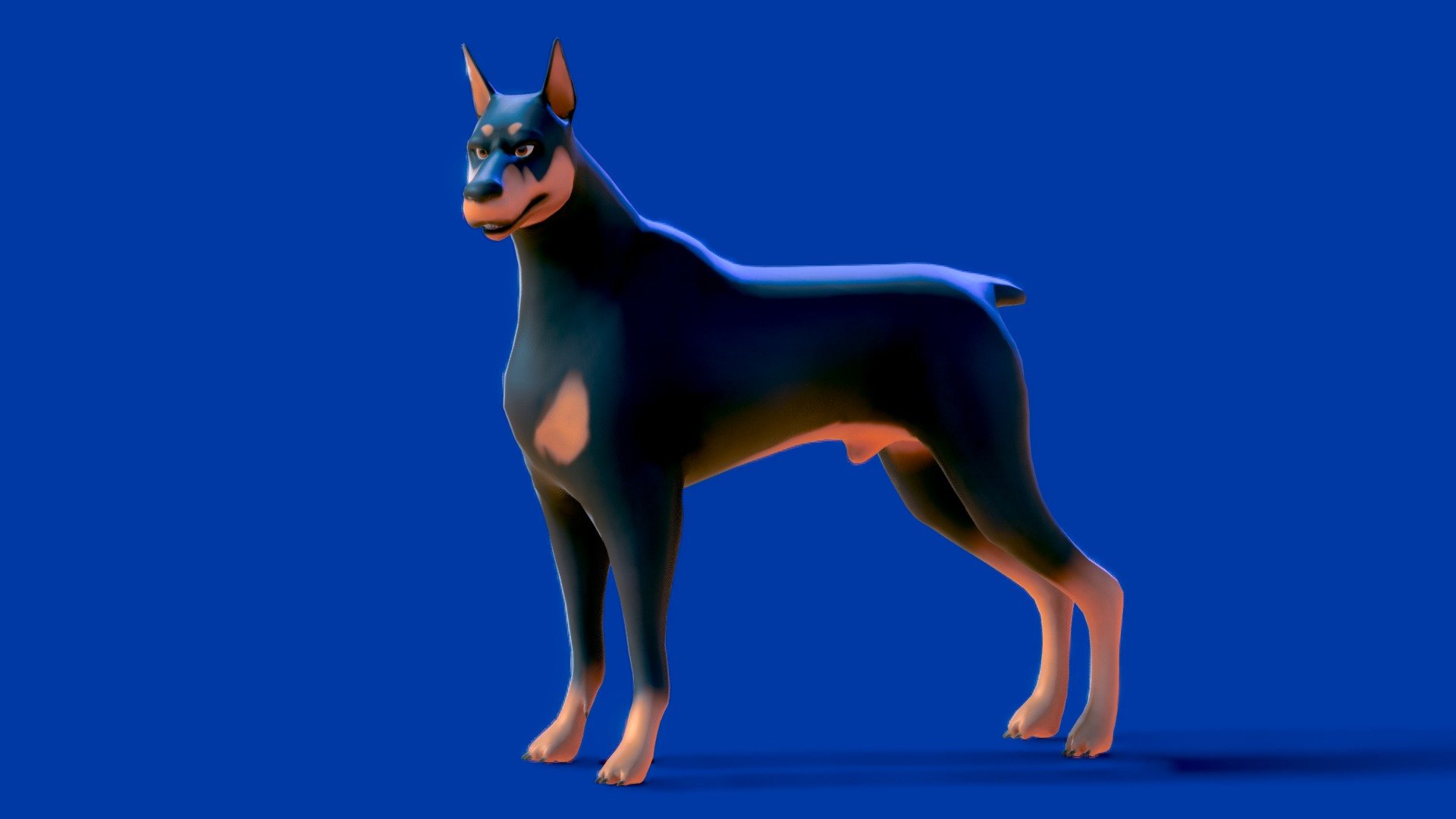 Low poly - Stylized dog - Doberman - Buy Royalty Free 3D model by ...