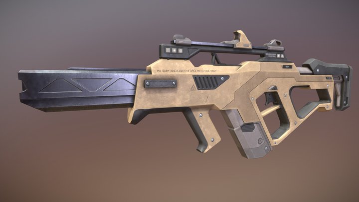 Sci-Fi Plasma Rifle 3D Model