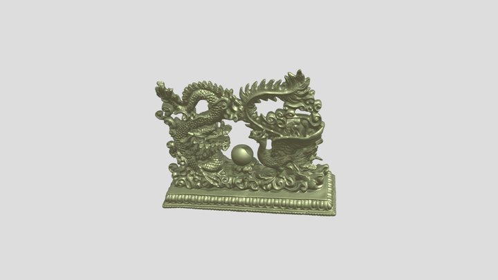 Dragon and phoenix statuette – Modello 3D gratuito STL