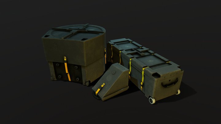Warehouse Drum Cases 3D Model