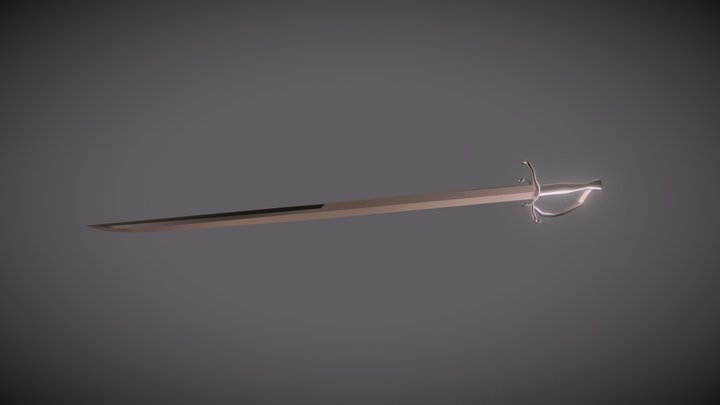 Sword - Low Poly Saber 3D Model