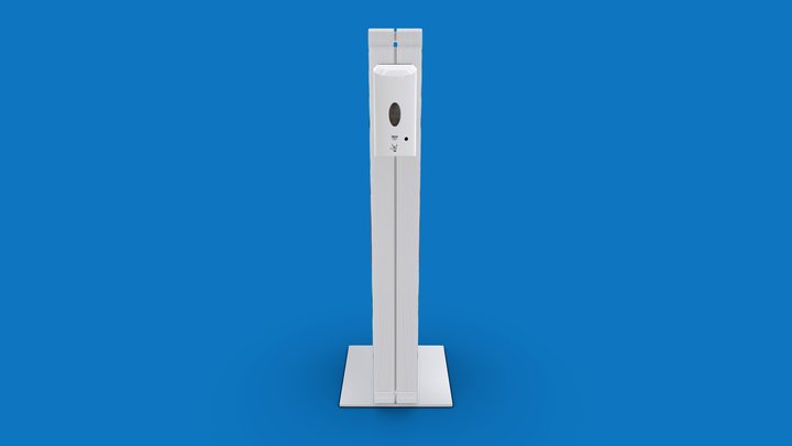 Infostele mit Desinfektions - french version 3D Model