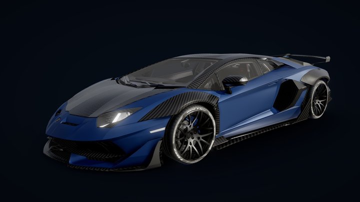 Lamborghini Aventador with Interior 3D Model