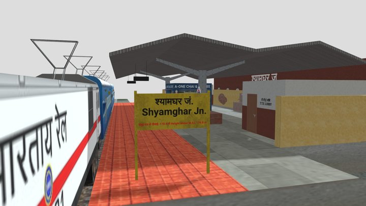 PSX-Stylized Indian Railway station Game-Ready 3D Model