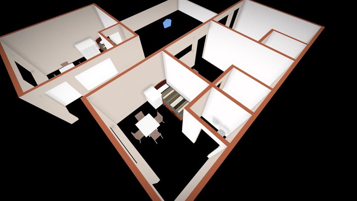 Model 4 cuartos 3D Model