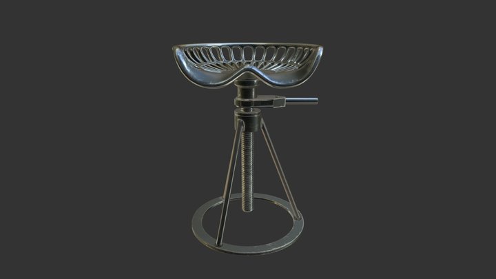 Industrial Metal Chair 3D Model