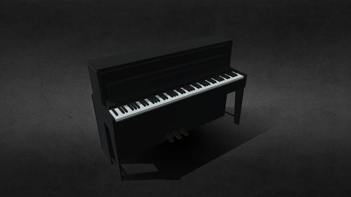 Low Poly Piano (Game Ready + Textures Included) 3D Model