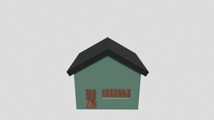 Simple Small Empty House with a wooden floor