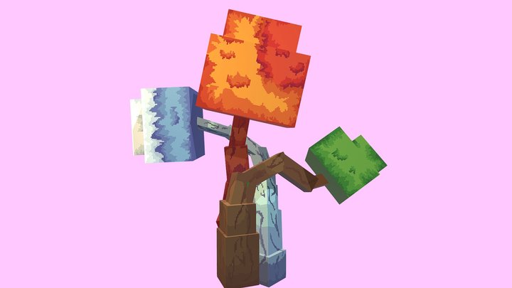The Three Trees 3D Model