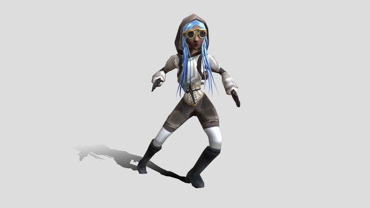 Steampunk Female Character 3D Model