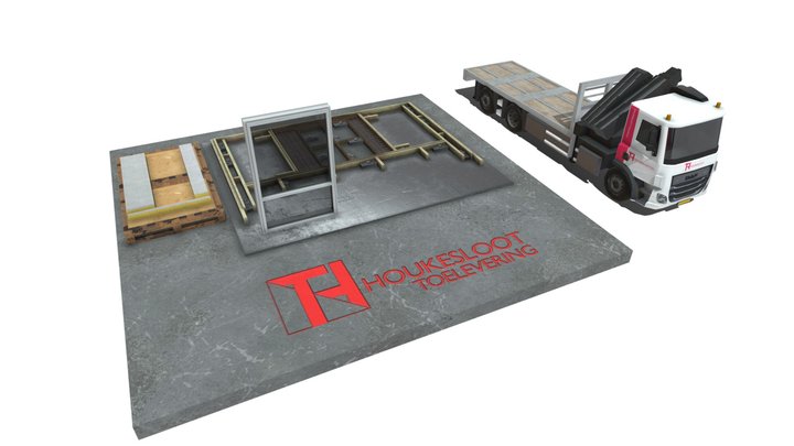 Houkesloot toelevering beton 3D Model