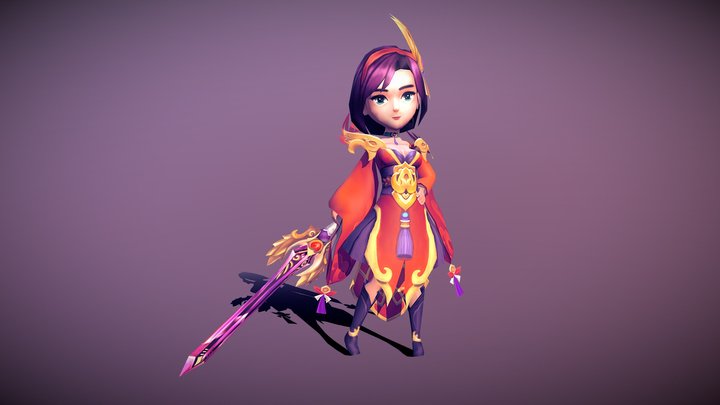 Character_Main_Girl_Mobile_Game_2019 3D Model