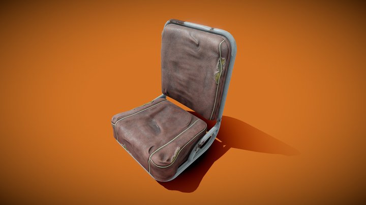 Old driver's seat from soviet bus 3D Model
