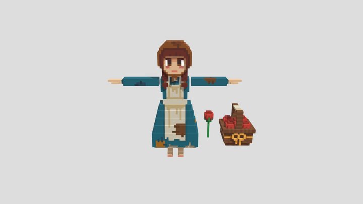 The Little Flower Girl 3D Model