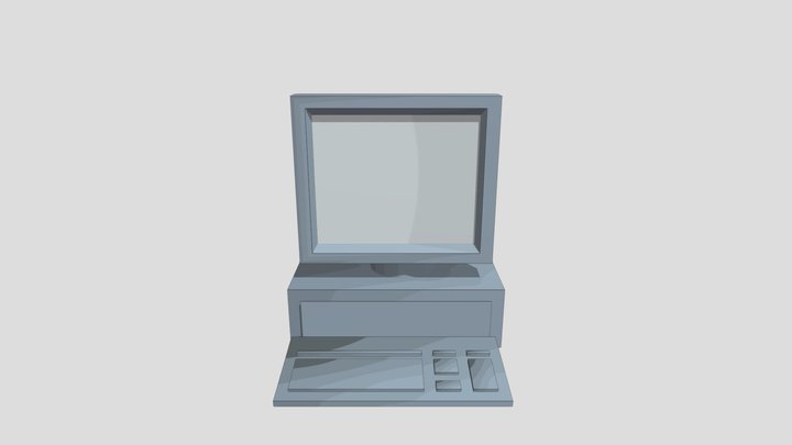 Old Computer Low poly -  Toon Shading