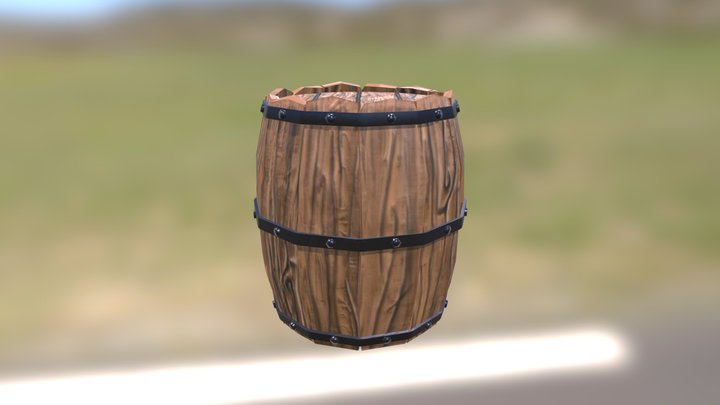 Stylized game ready barrel 3D Model