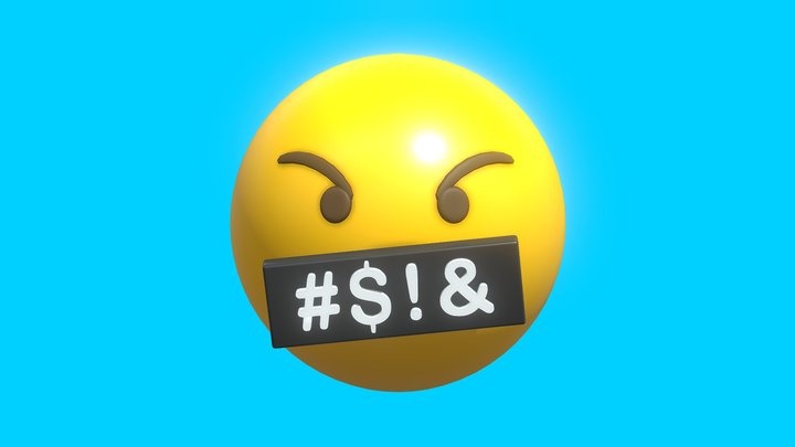 Cursing Word Censored Emoticon Emoji or Smiley 3D Model