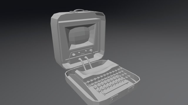 Drone-Laptop "60s" (Low Poly) 3D Model