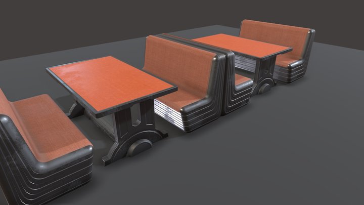 Table Sofa 3D Model