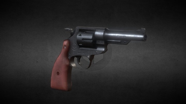 Low Poly Revolver 45 - Game Ready