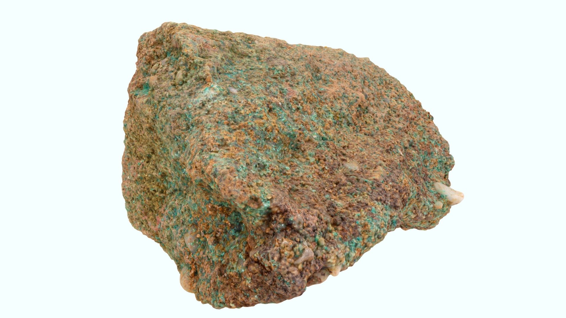 Grès présentant des minéralisations de malachite