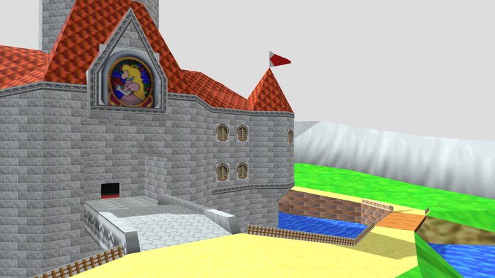 Super Mario 64 Peach's Castle 3D Model