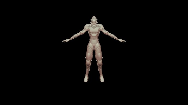 Cyberpunk Ninja Auto Rig 2 3D Model