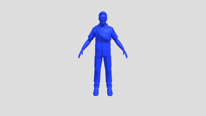 3d Character Punching 3D Model