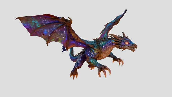 Fantasy Cosmic Dragon – Kostenloses 3D-Modell STL