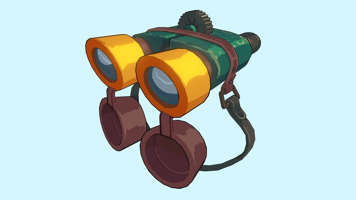 National Park Binoculars - Hand Painted 3D Model