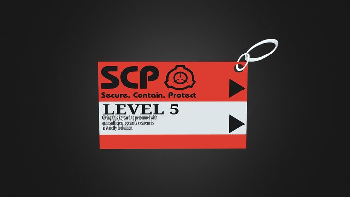 SCP Keycard Level 5 pendant 3D Model