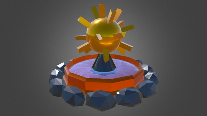 Sun Water Fountain 3D Model