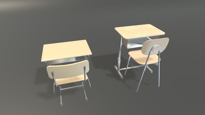 School Desks And Chairs – Modèle 3D gratuit STL