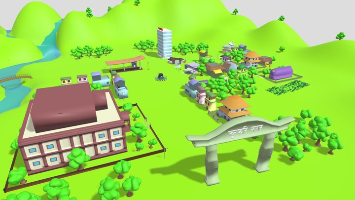 Motu patlu - furfari nager - Village ,Town 3D Model