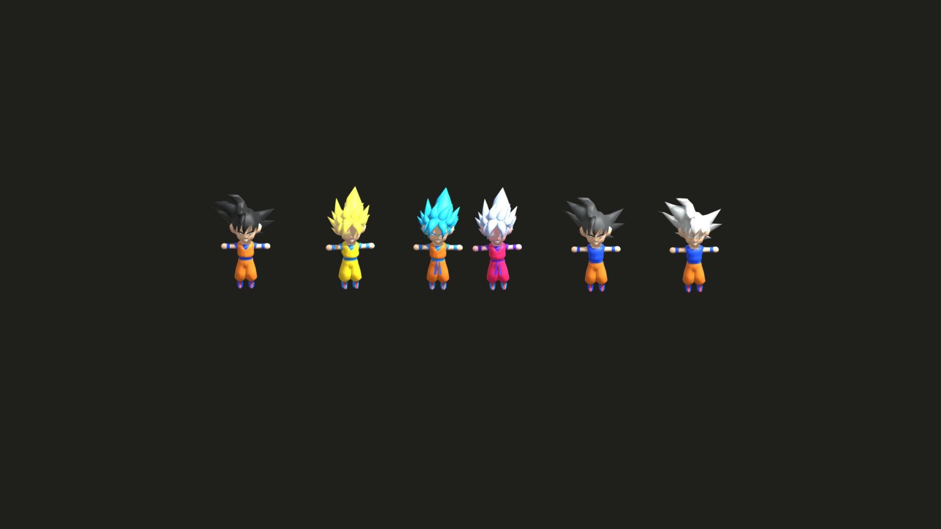 Goku 6 forms chibi style