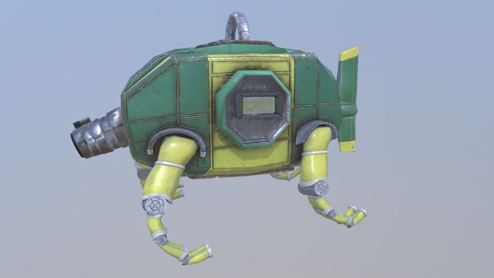 Turtle Sub - Textured 3D Model
