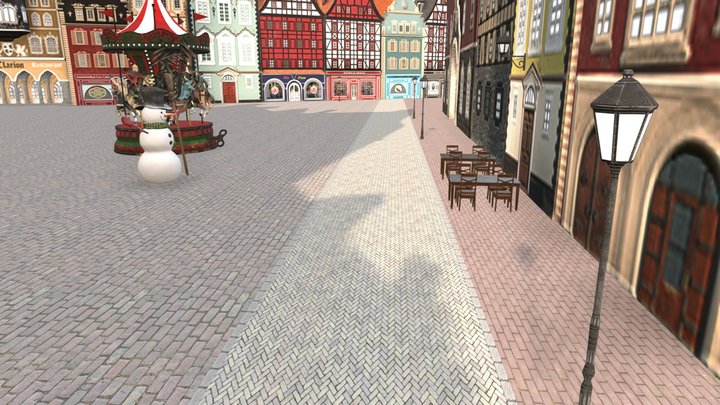 19th century Groenmarkt square in Amersfoort NL 3D Model