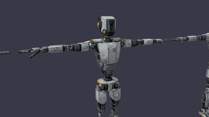 [Low Poly / Rigged] Sci-Fi Robot Character 3D Model
