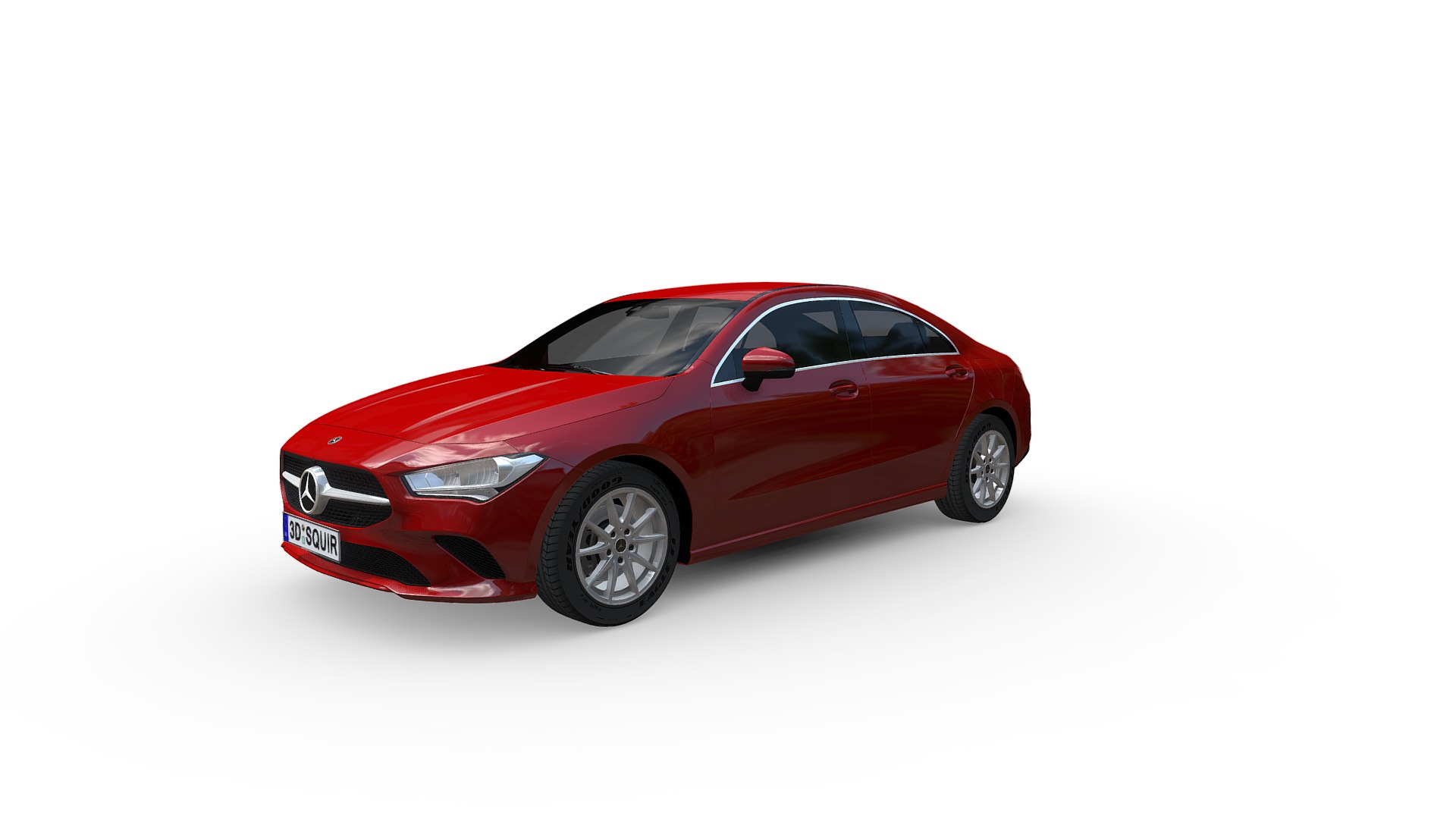 3D model Mercedes- Benz CLA Basic 2020 - This is a 3D model of the Mercedes- Benz CLA Basic 2020. The 3D model is about a red car with a white background.