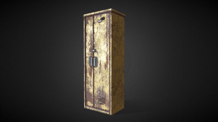 Old yellow locker 3D Model