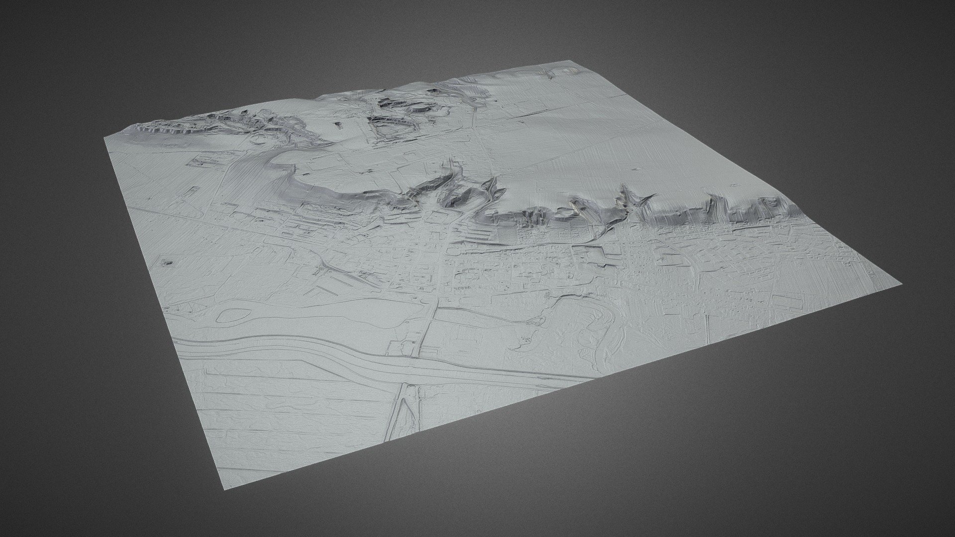 Pińczów - rzeźba terenu, centrum (3x3 km) — Sketchfab embed 3D viewer