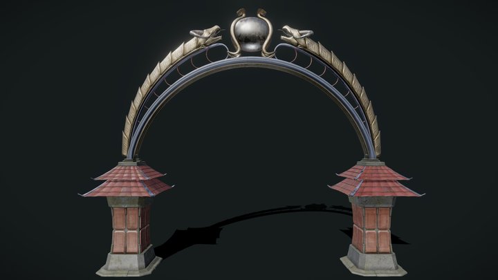 Ancient Arc Dragon Gate 3D Model