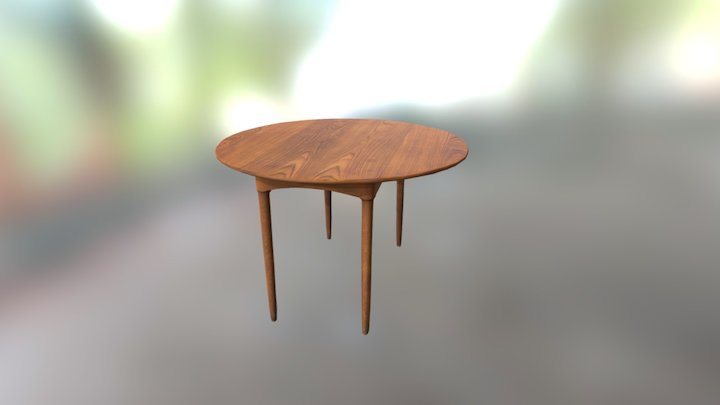 Mid-Century Teak Dining Table 3D Model