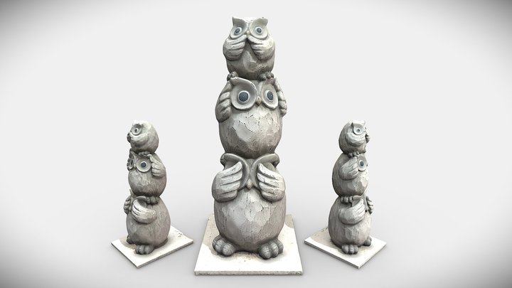 Owl Sculpture 3D Model