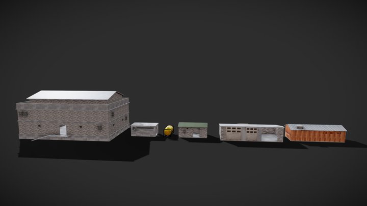 Military Environment Buildings. Modular 3D Model